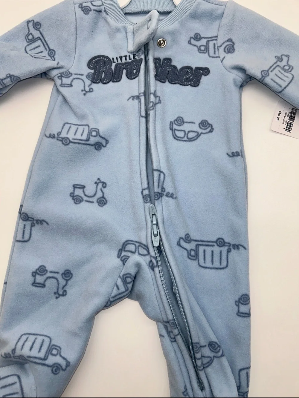 Carter's Newborn Light Blue 'Little Brother' Footed One-Piece